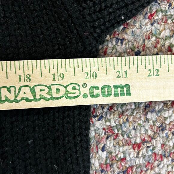 Vintage 90s Evian II Black Crewneck Sweater with Brown Fuzzy Teddy Bear Size M - Picture 10 of 11